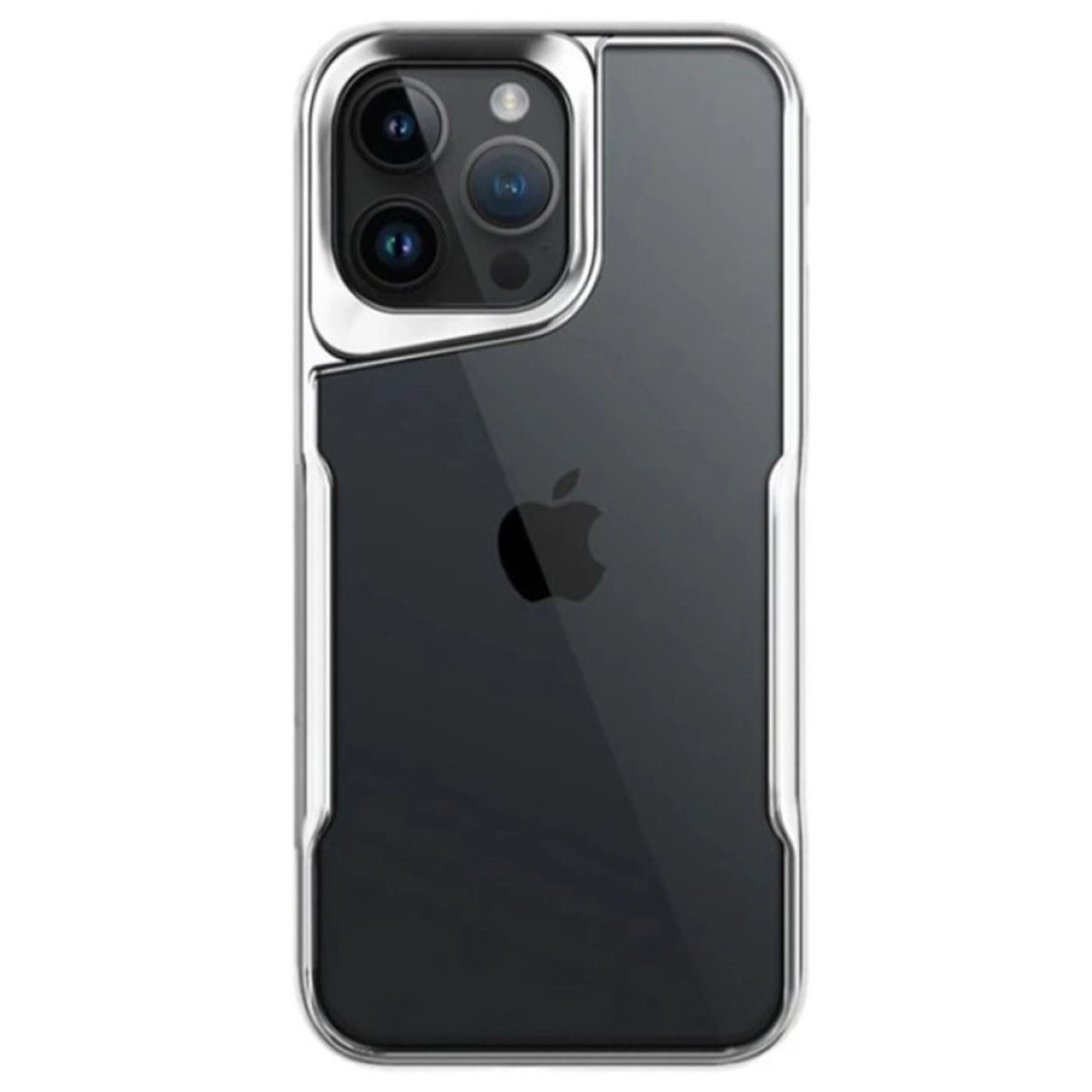 NEWFACE iPhone 15 Pro Max Uyumlu Boyi Silikon Telefon Kılıfı Gümüş