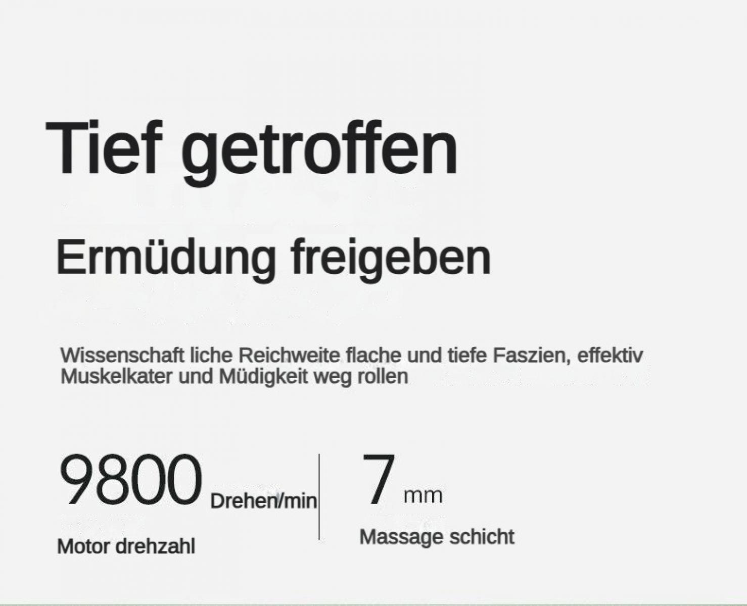 Text mit Tief getroffen, Ermüdung freigeben, 9800 Drehen/min, 7 mm Massage.