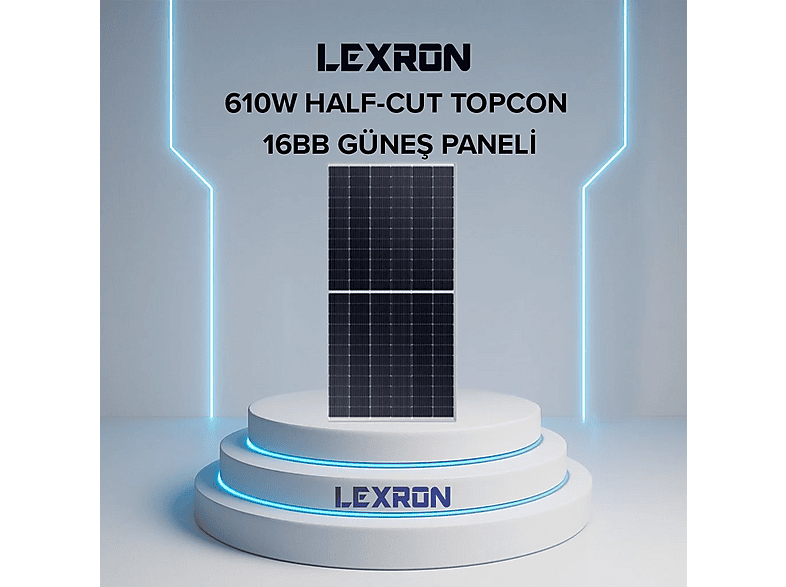 LEXIP Lexron 140W Monokristal Half-Cut Topcon Güneş Paneli