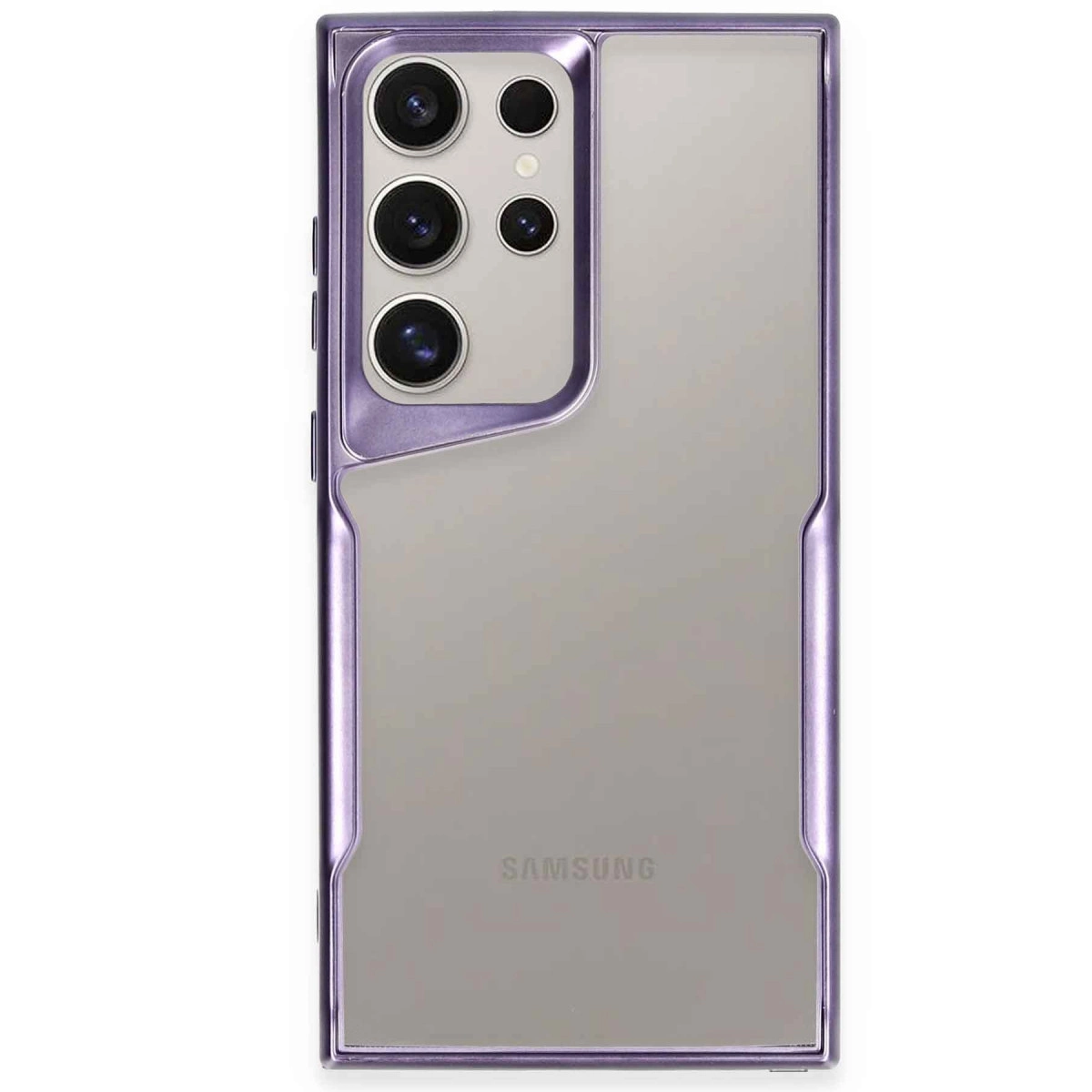 NEWFACE Samsung Galaxy S23 Ultra Uyumlu Boyi Silikon Telefon Kılıfı Derin Mor