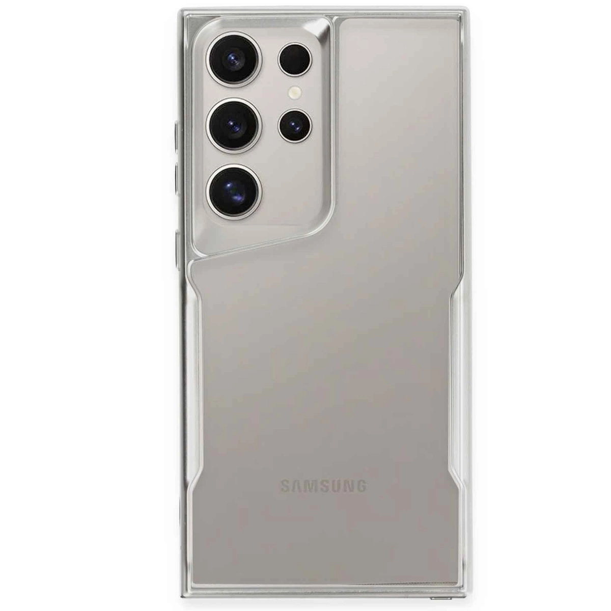 NEWFACE Samsung Galaxy S24 Ultra Uyumlu Boyi Silikon Telefon Kılıfı Gümüş
