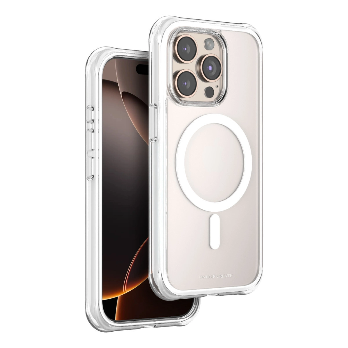 NEWFACE iPhone 15 Pro Max Uyumlu Hulk Magsafe Telefon Kılıfı Beyaz