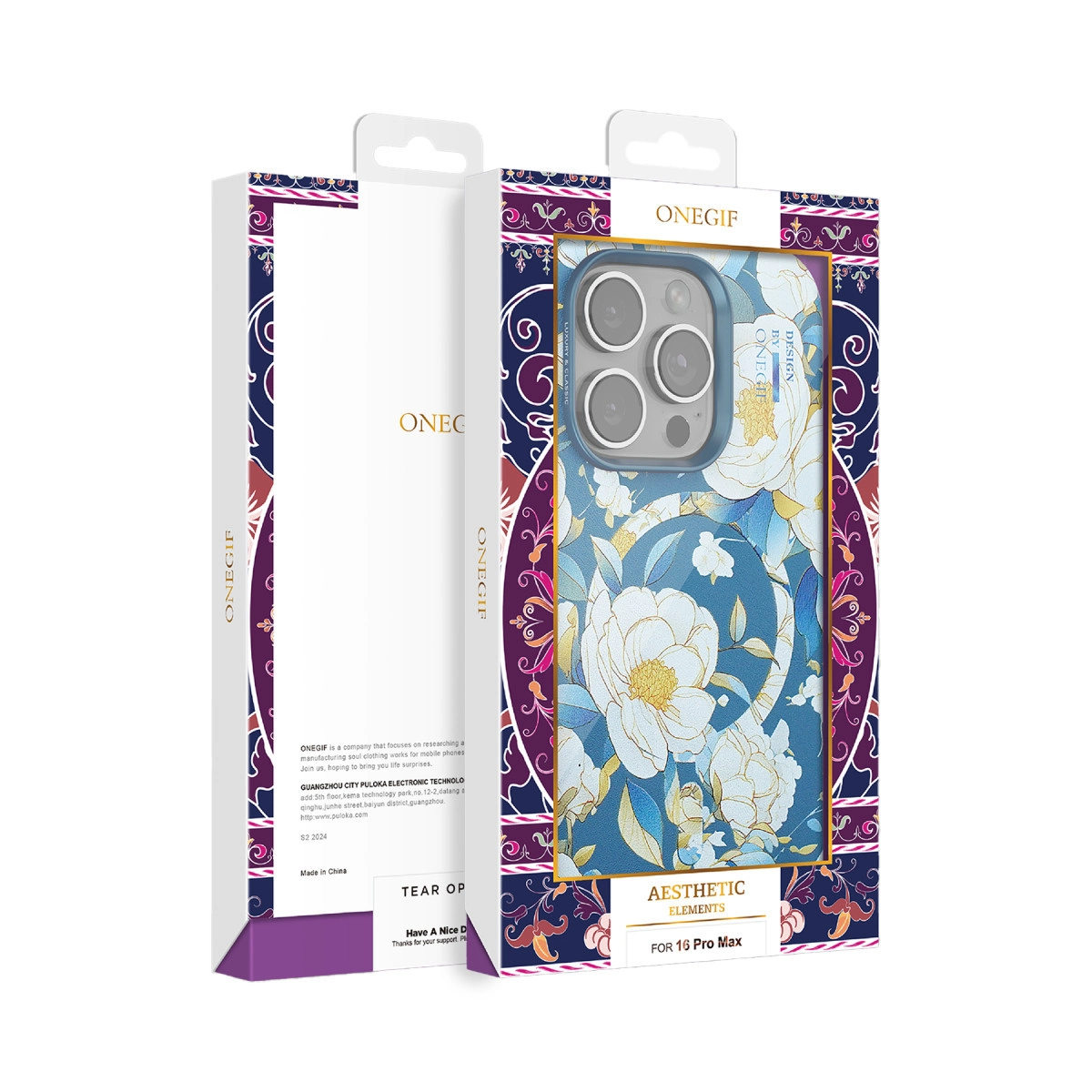 NEWFACE iPhone 16 Pro Max Uyumlu Flower Series Magsafe Kapak Telefon Kılıfı Pembe