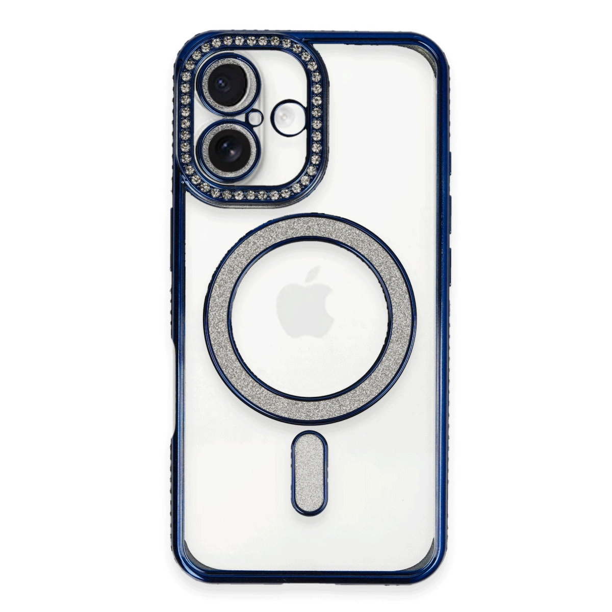 NEWFACE iPhone 16 Plus Uyumlu Joke Simli Magneticsafe Telefon Kılıfı Lacivert