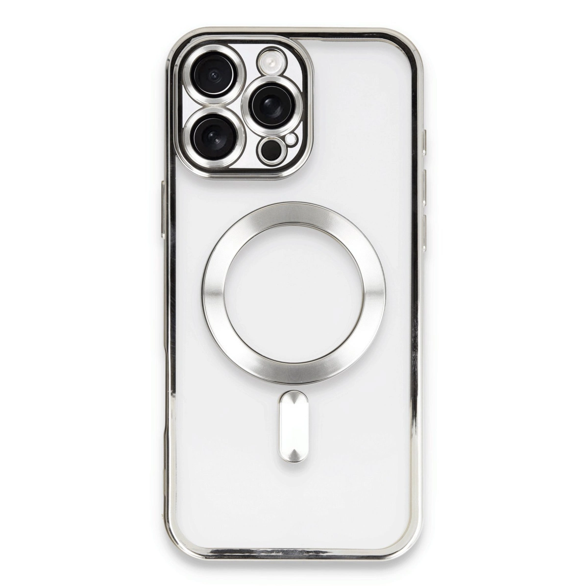 NEWFACE iPhone 16 Pro Max Uyumlu Kross Magneticsafe Telefon Kılıfı Gümüş