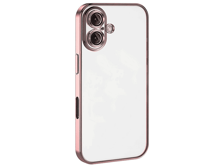 NEWFACE iPhone 16 Uyumlu Kamera Korumalı Lensli Silikon Telefon Kılıfı Pembe
