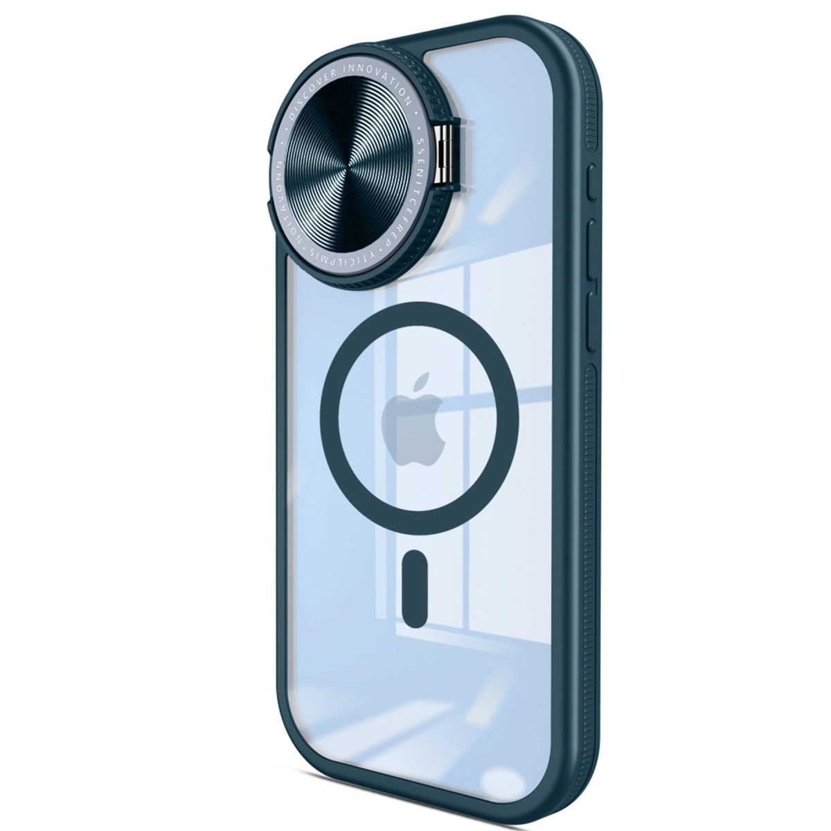 NEWFACE iPhone 15 Pro Uyumlu Teleskop Lens Magsafe Silikon Telefon Kılıfı Lacivert