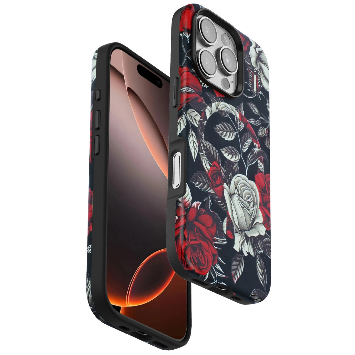 NEWFACE iPhone 16 Pro Uyumlu Flower Series Magsafe Telefon Kılıfı Siyah