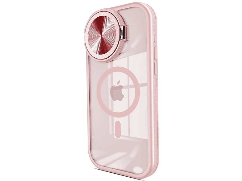 NEWFACE iPhone 14 Pro Max Uyumlu Teleskop Lens Magsafe Silikon Telefon Kılıfı Pembe