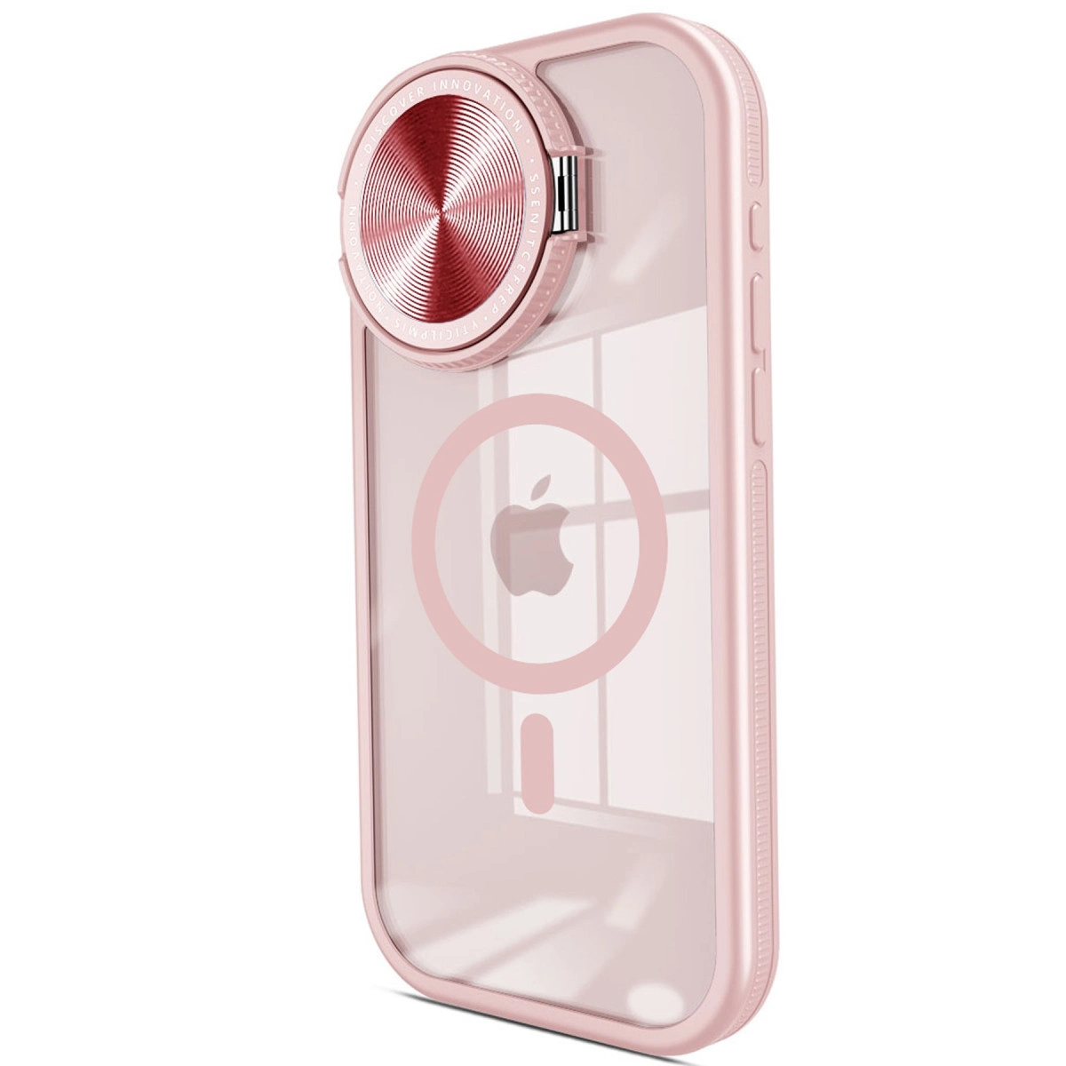NEWFACE iPhone 14 Pro Max Uyumlu Teleskop Lens Magsafe Silikon Telefon Kılıfı Pembe
