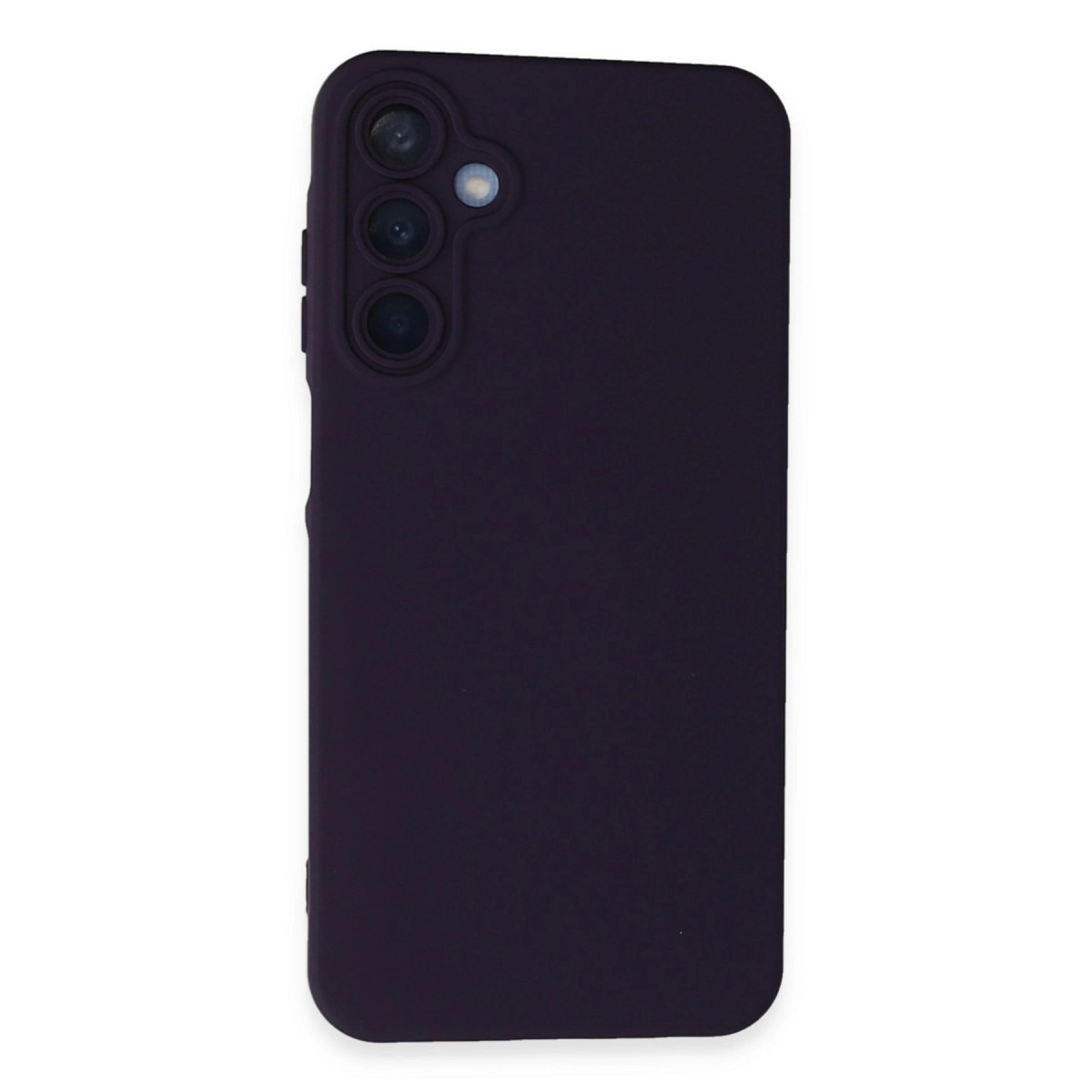 Koyu mor telefon kılıfı, arka kamera kesimi mevcut.