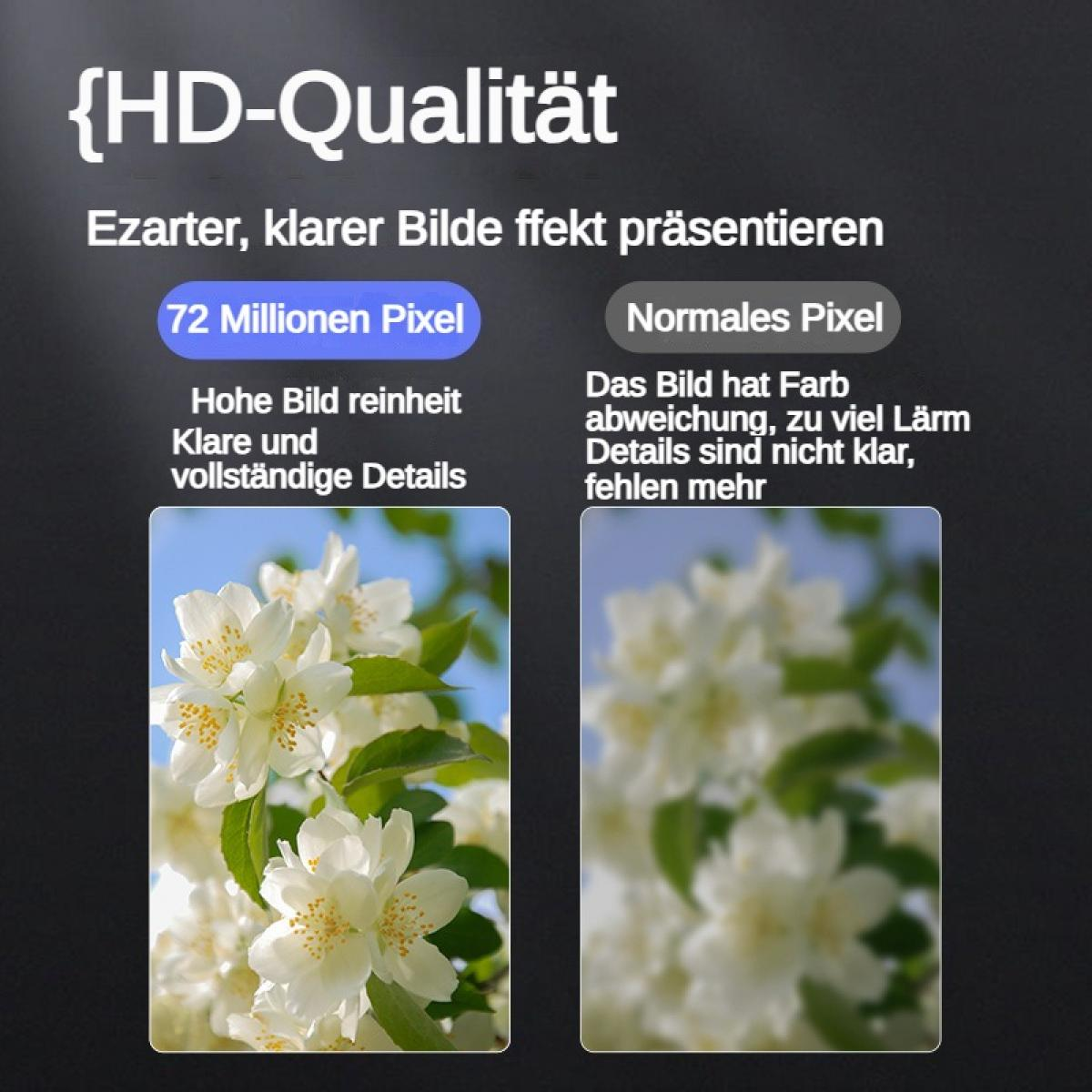 Hochauflösende Qualität zeigt klare und detaillierte Blumen im Vergleich zu verpixelt.