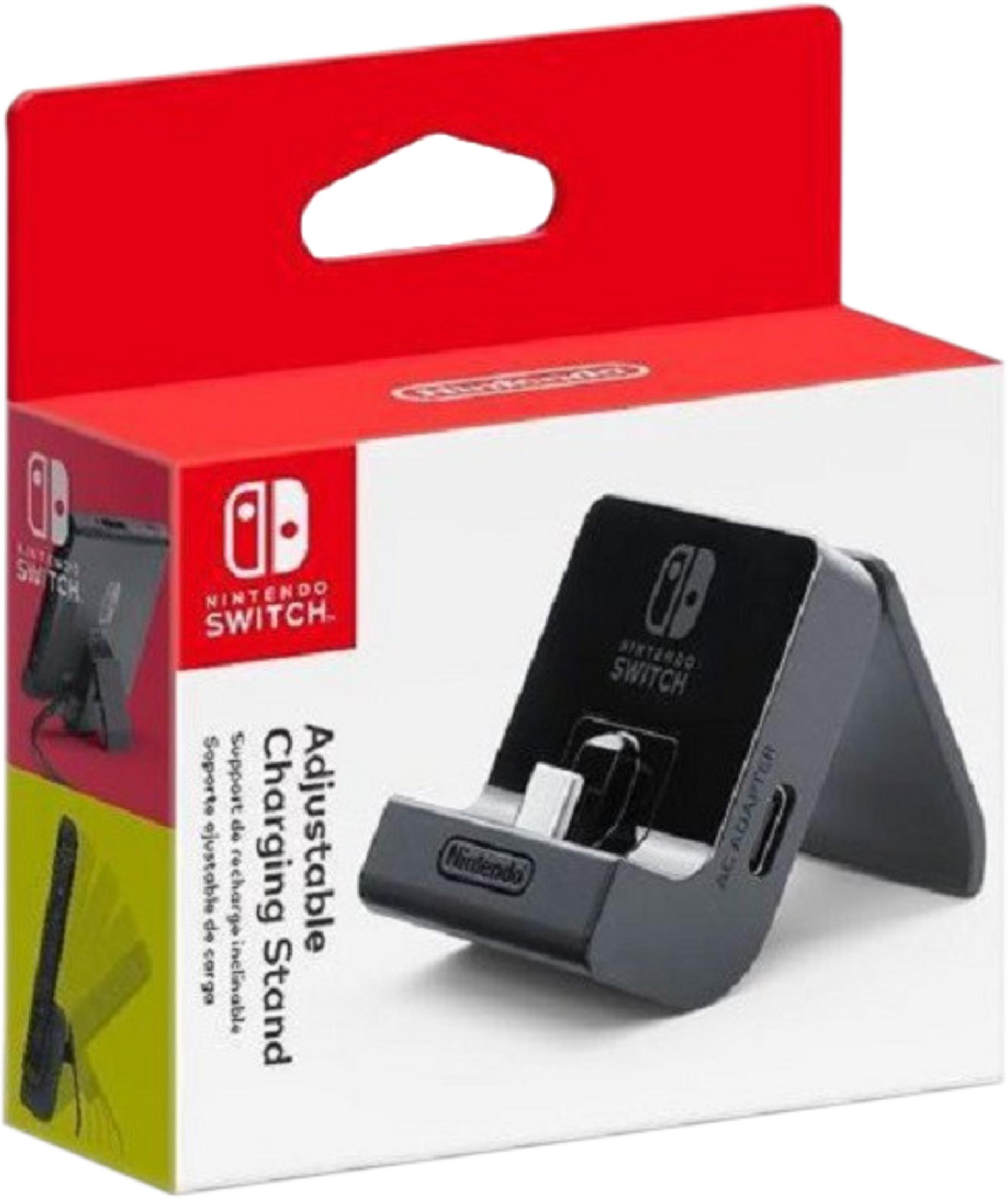 Nintendo Switch Lade- und Ständerpaket mit roten und weißen Verpackungen.