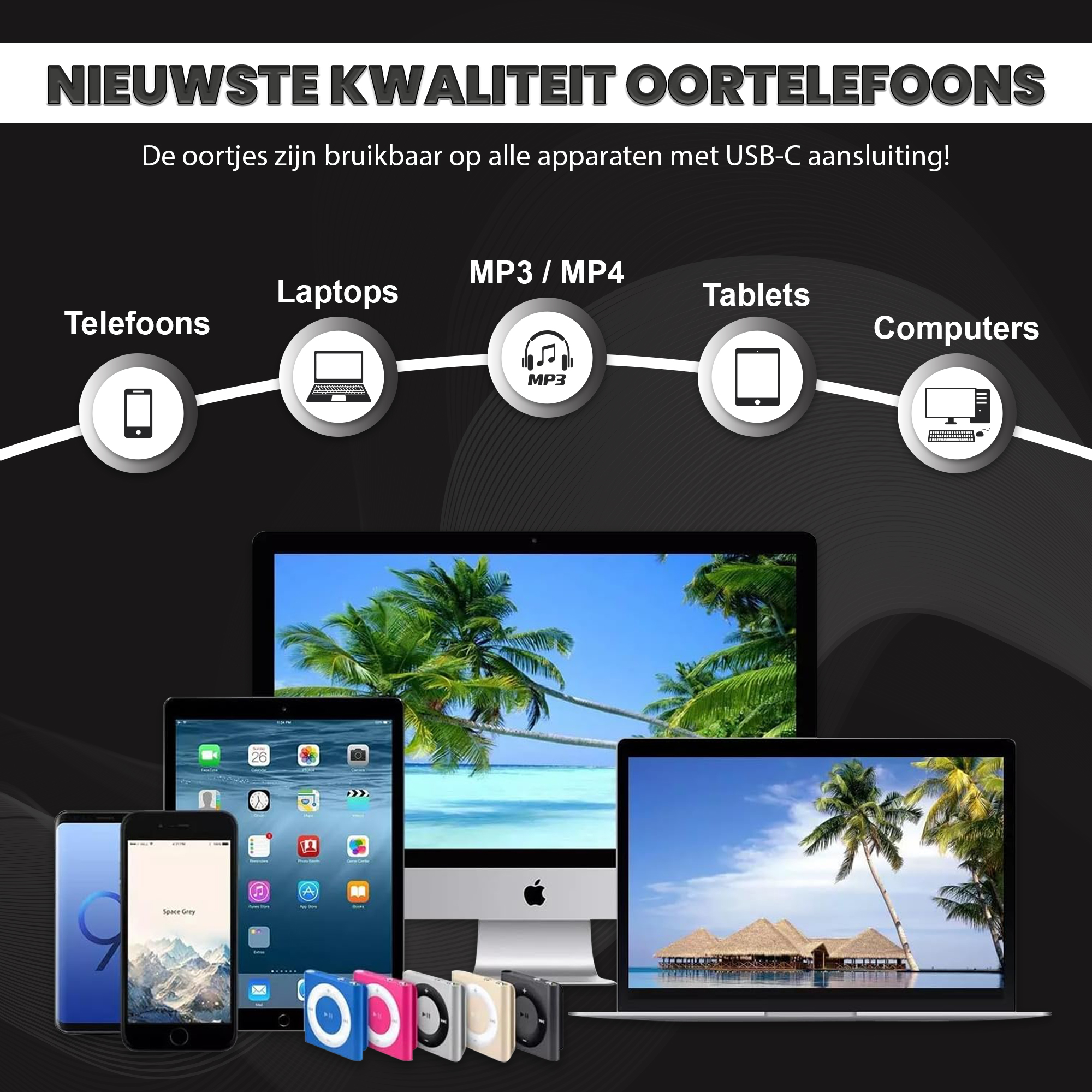 Auricolari più recenti, compatibili con tutti i dispositivi USB-C.