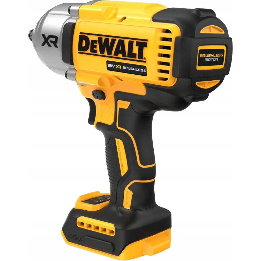 Żółty i czarny klucz udarowy DeWalt z logo XR.