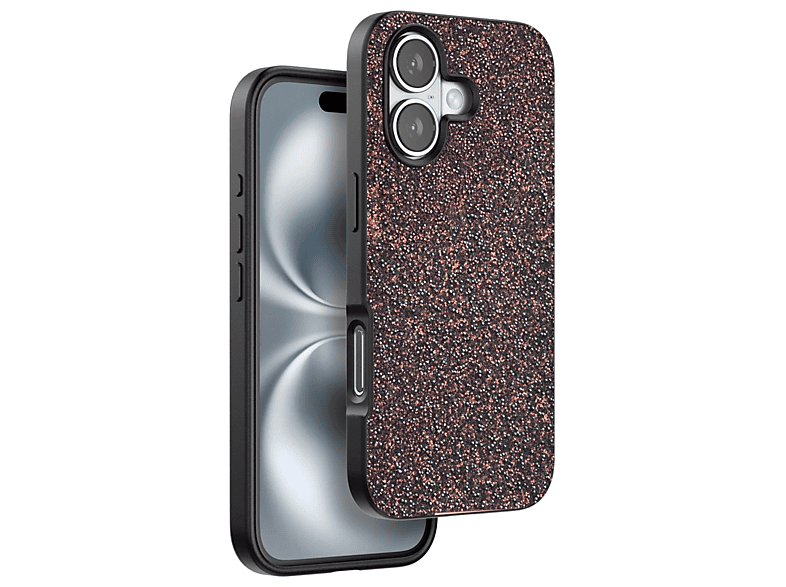 NEWFACE iPhone 16 Plus Uyumlu Bright Simli Telefon Kılıfı Derin Mor