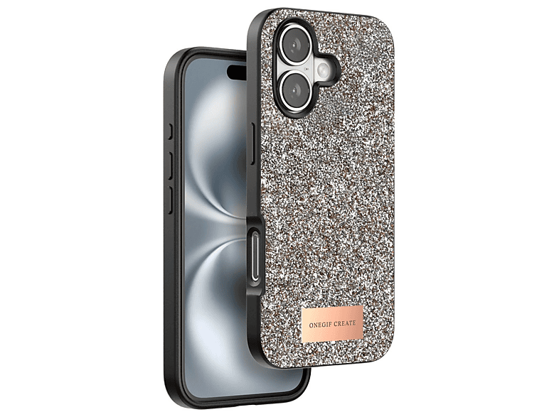 NEWFACE iPhone 16 Plus Uyumlu Bright Simli Telefon Kılıfı Altın