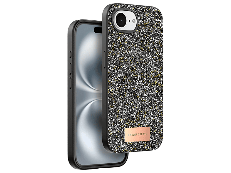 NEWFACE iPhone 16E Uyumlu Bright Simli Telefon Kılıfı Gümüş