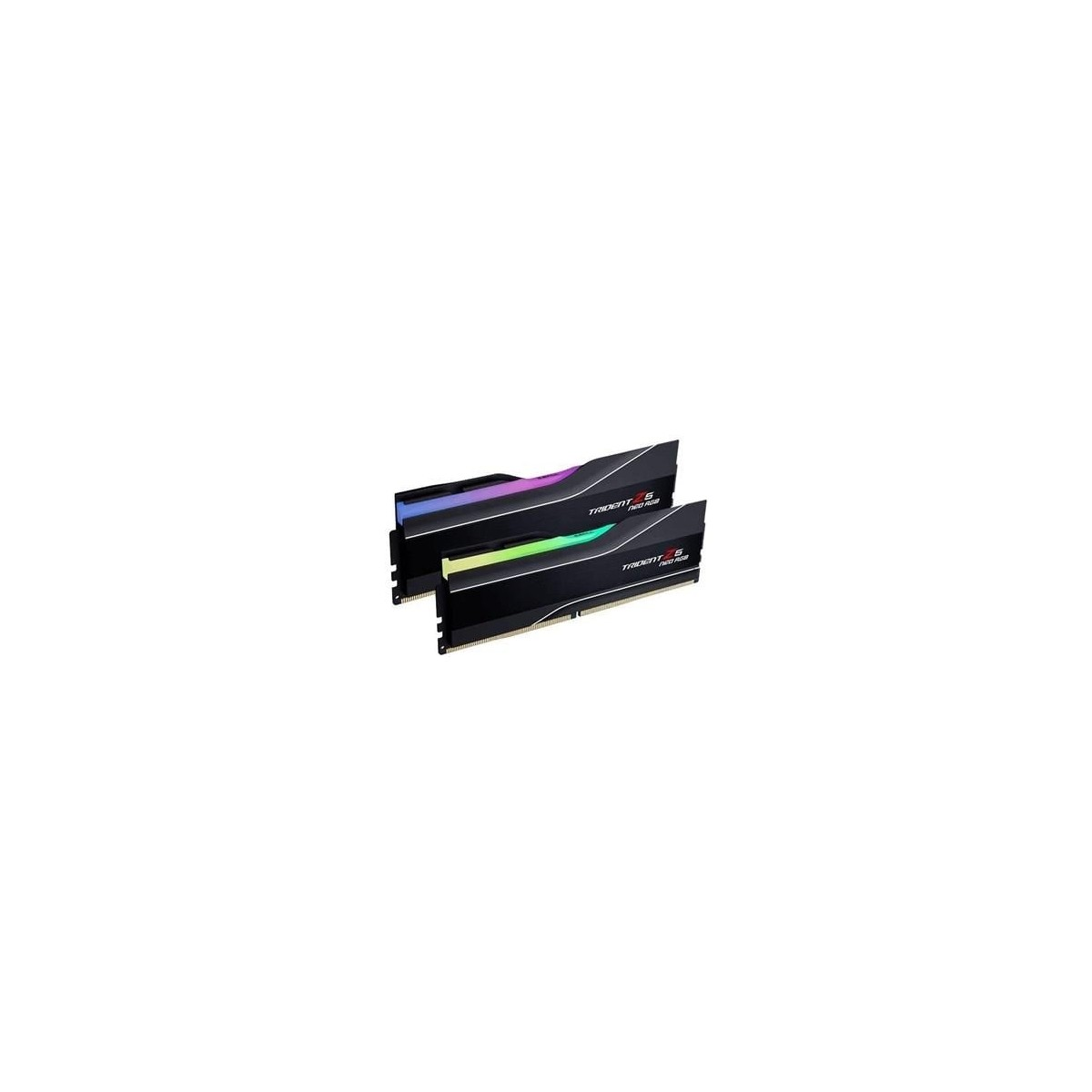 RGB aydınlatmalı iki siyah RAM modülü ve 