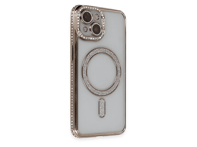 NEWFACE iPhone 13 Uyumlu Joke Simli Magneticsafe Telefon Kılıfı Gold