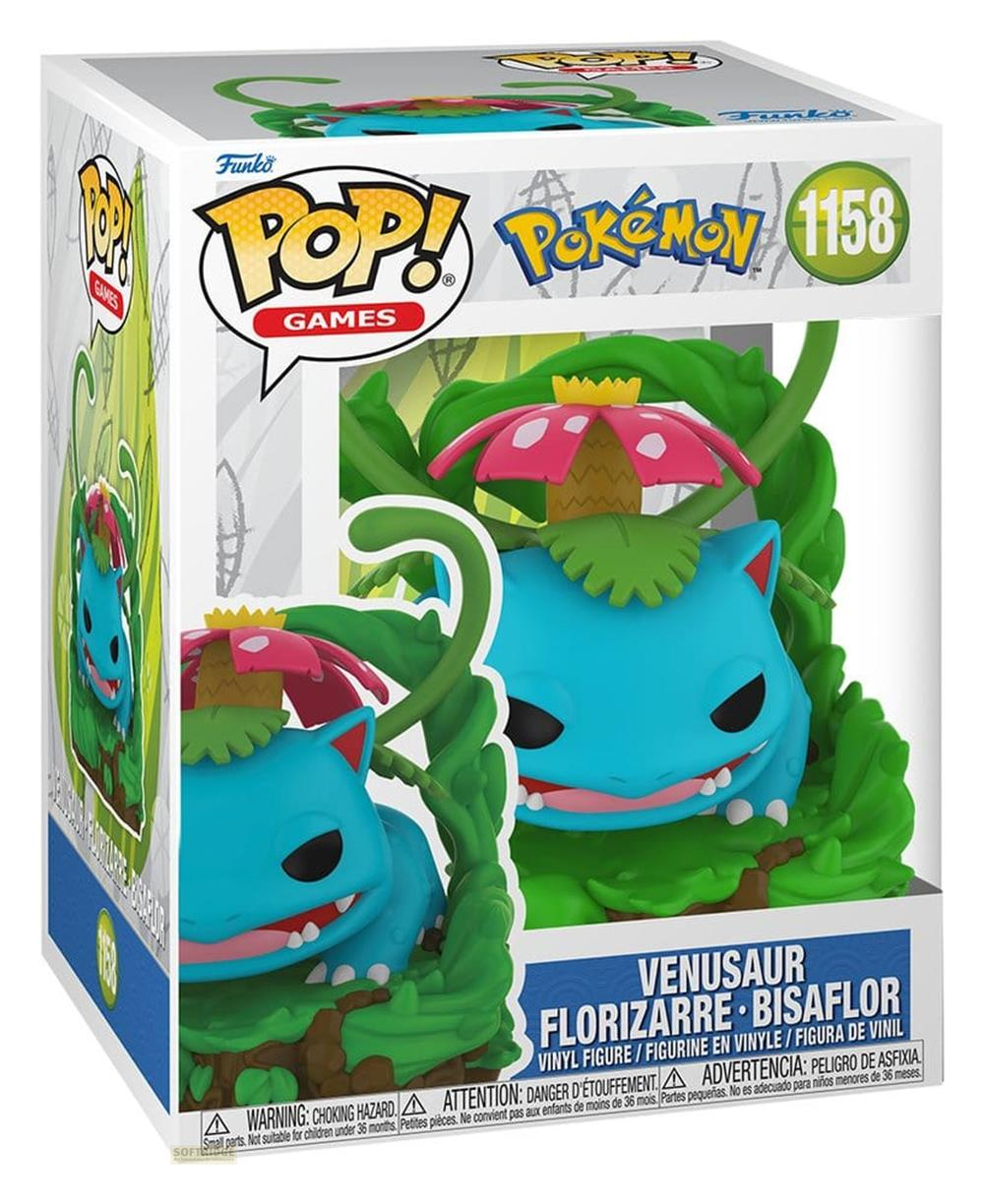Funko Pop! Venusaur Vinyl Figur. Blauer Pokémon mit pinker Blüte auf dem Rücken.