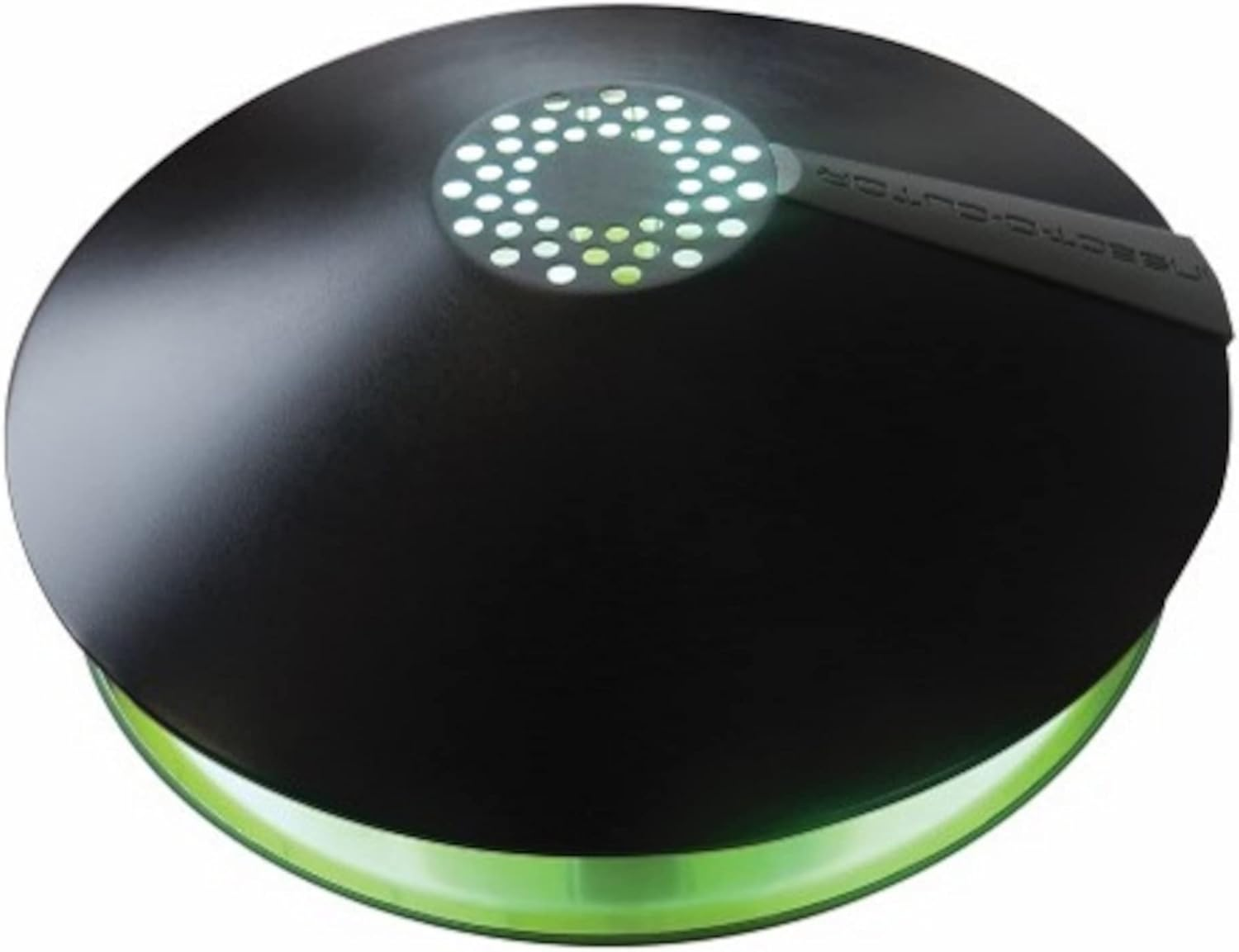 Zwarte insectendoder met lichtkolom en ventilatiegaten.