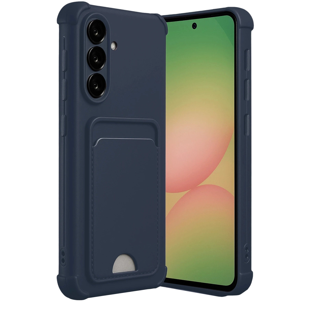 NEWFACE Samsung Galaxy A17 5G Uyumlu Kelvin Kartvizitli Silikon Telefon Kılıfı Lacivert
