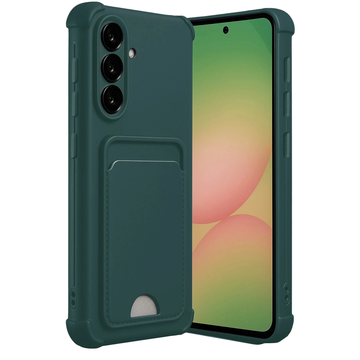 NEWFACE Samsung Galaxy A17 5G Uyumlu Kelvin Kartvizitli Silikon Telefon Kılıfı Yeşil
