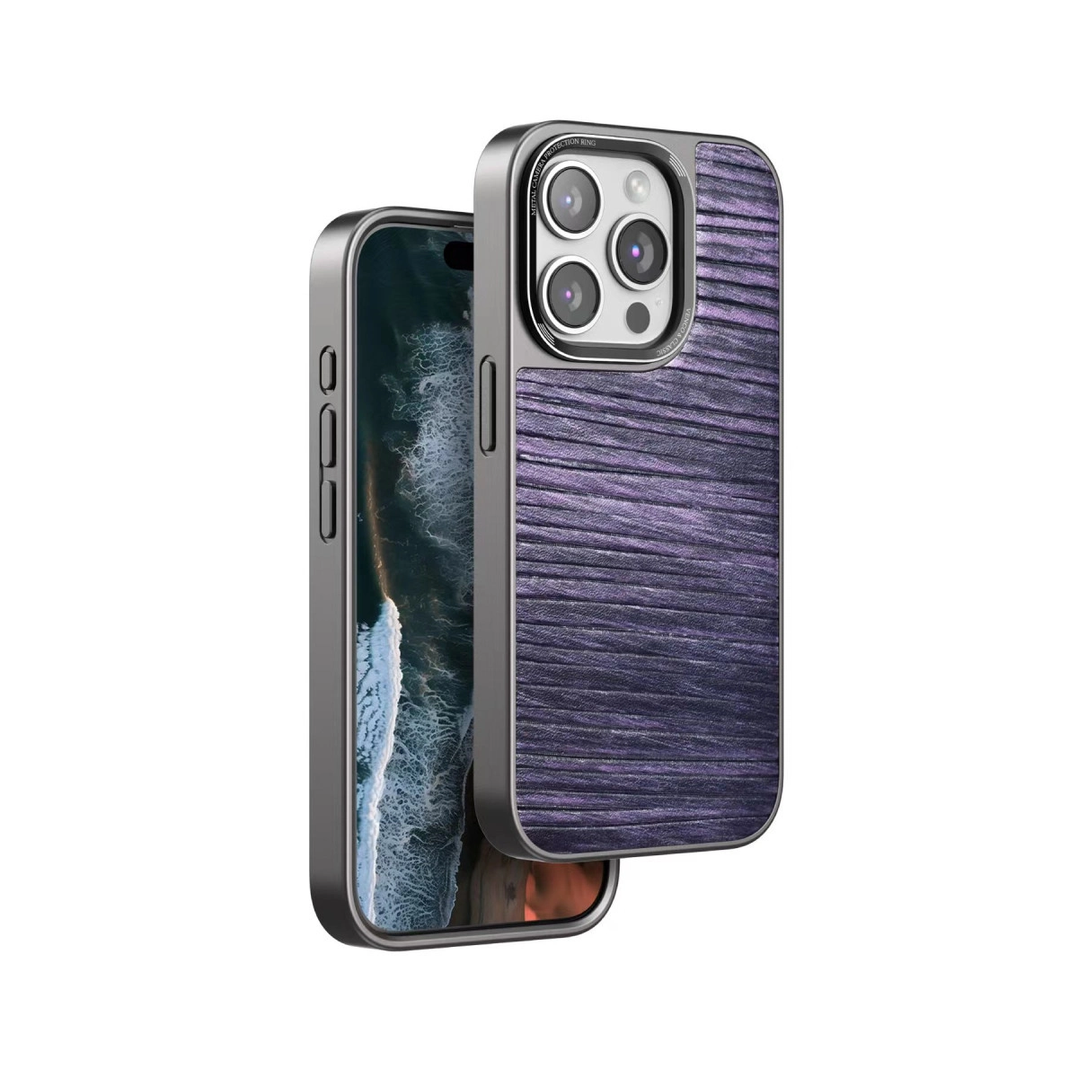 NEWFACE iPhone 15 Pro Max Uyumlu Wave Telefon Kılıfı Mor