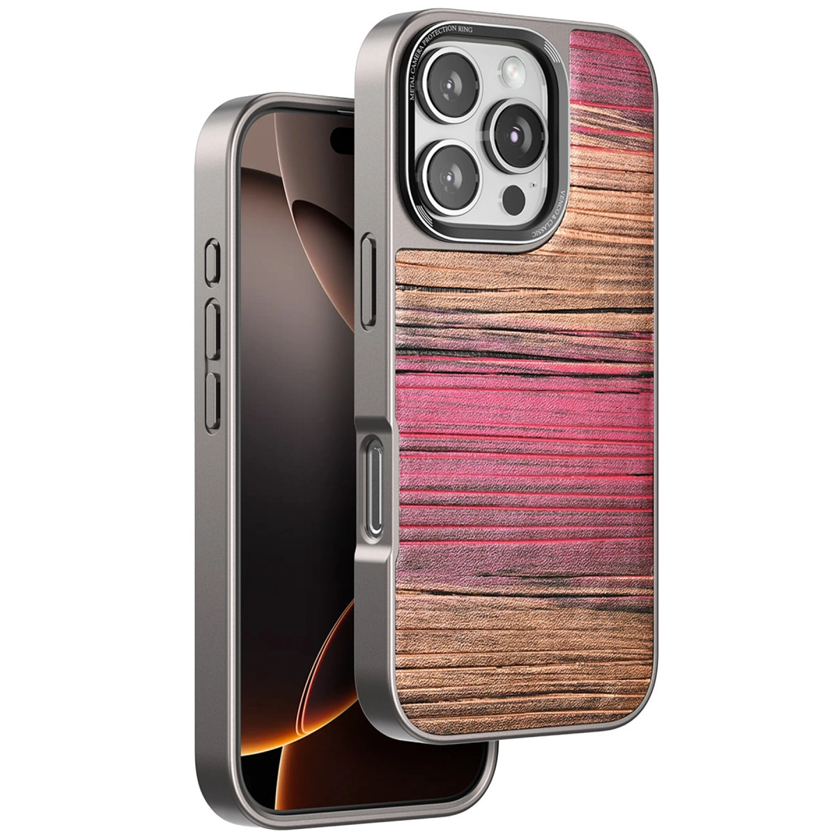 NEWFACE iPhone 16 Pro Max Uyumlu Wave Telefon Kılıfı Pembe