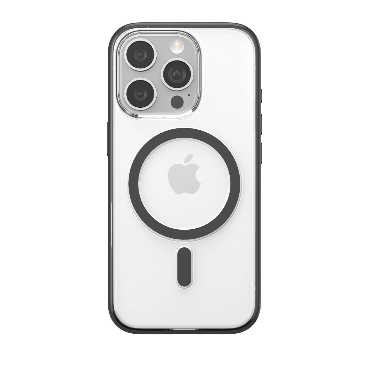 MagSafe halkalı, Apple logolu ve üç kameralı iPhone kılıfı.