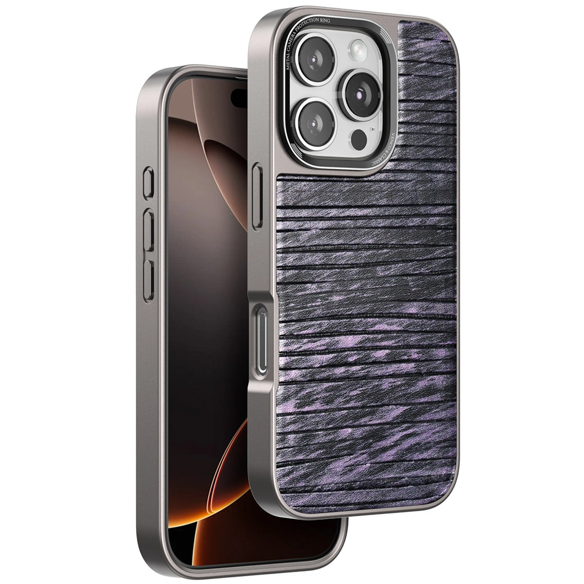NEWFACE iPhone 16 Pro Max Uyumlu Wave Telefon Kılıfı Mor