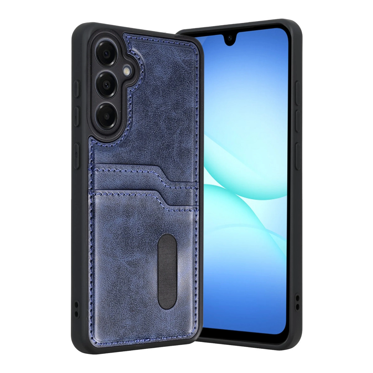 NEWFACE Samsung Galaxy A17 5G Uyumlu Sara Kartvizitli Deri Telefon Kılıfı Lacivert