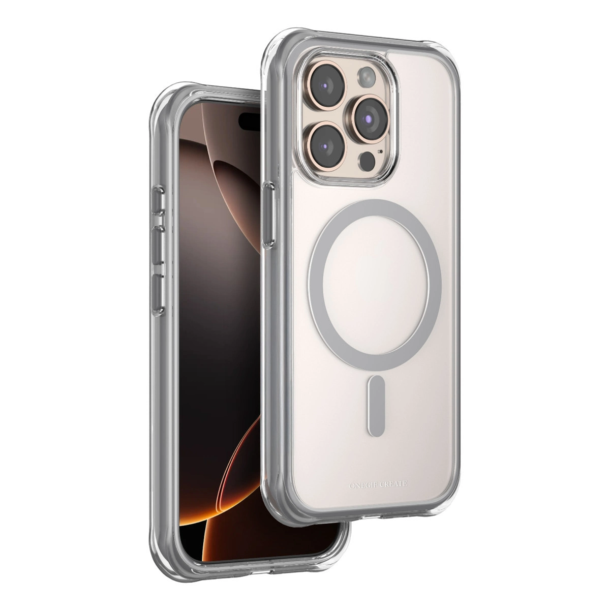 NEWFACE iPhone 15 Pro Max Uyumlu Hulk Magsafe Telefon Kılıfı Gri