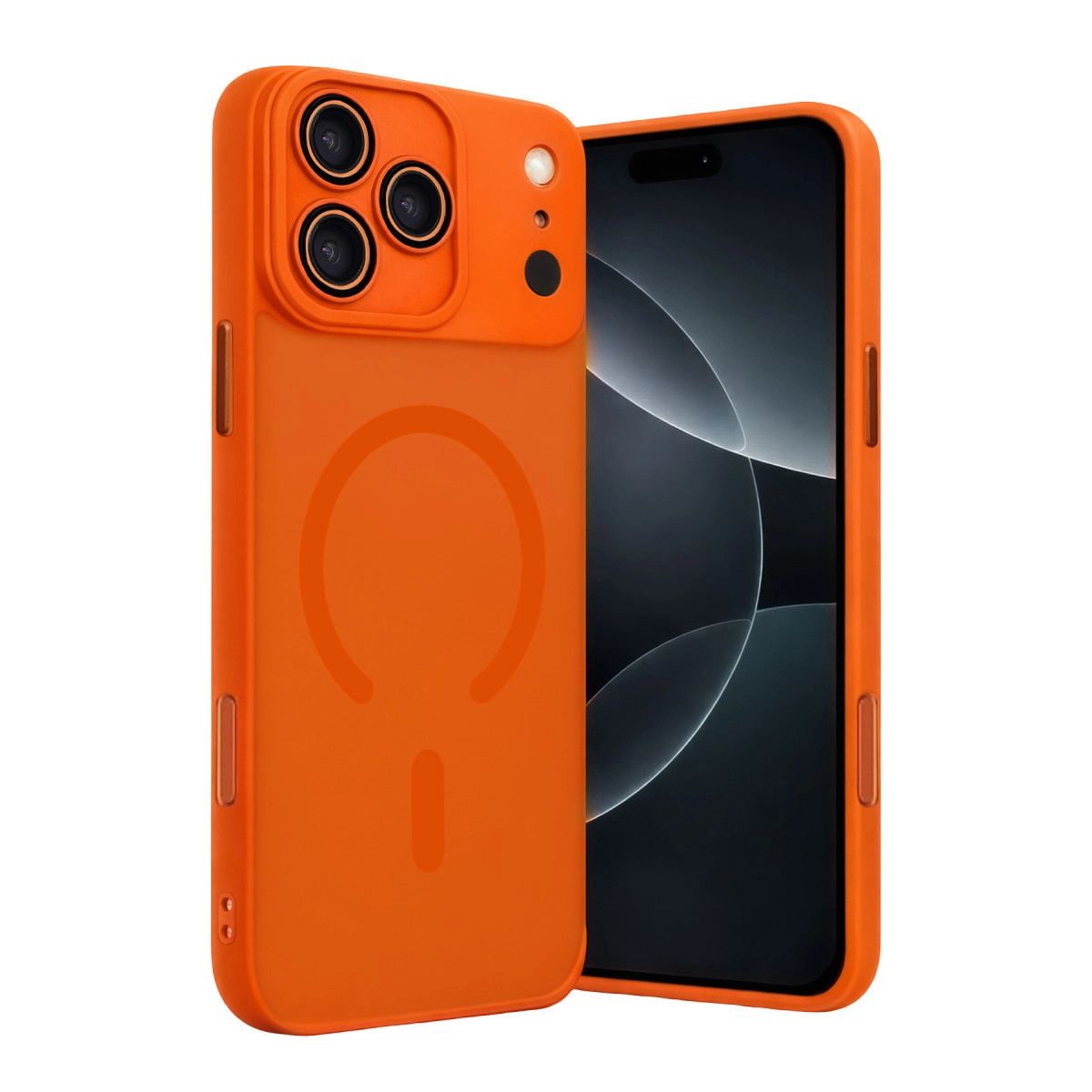 NEWFACE iPhone 17 Pro Uyumlu Jota Lensli Magsafe Telefon Kılıfı Turuncu