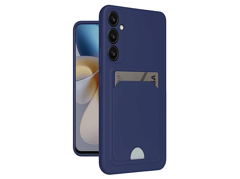 NEWFACE Samsung Galaxy S24 Plus Uyumlu Kelvin Kartvizitli Silikon Telefon Kılıfı Lacivert