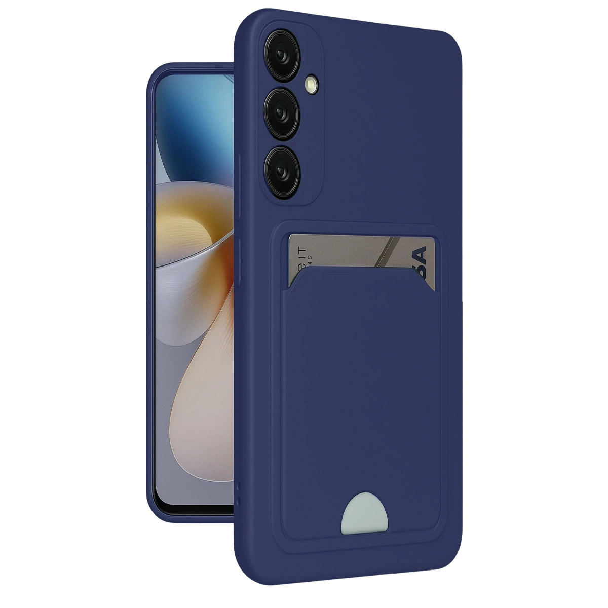 NEWFACE Samsung Galaxy S24 Plus Uyumlu Kelvin Kartvizitli Silikon Telefon Kılıfı Lacivert