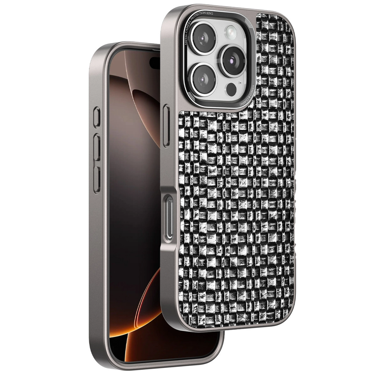 NEWFACE iPhone 16 Pro Max Uyumlu Brand Kapak Telefon Kılıfı Gümüş