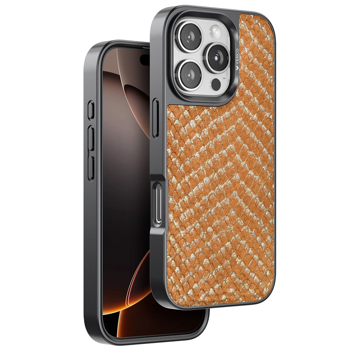 NEWFACE iPhone 16 Pro Max Uyumlu Viper Telefon Kılıfı Kahverengi