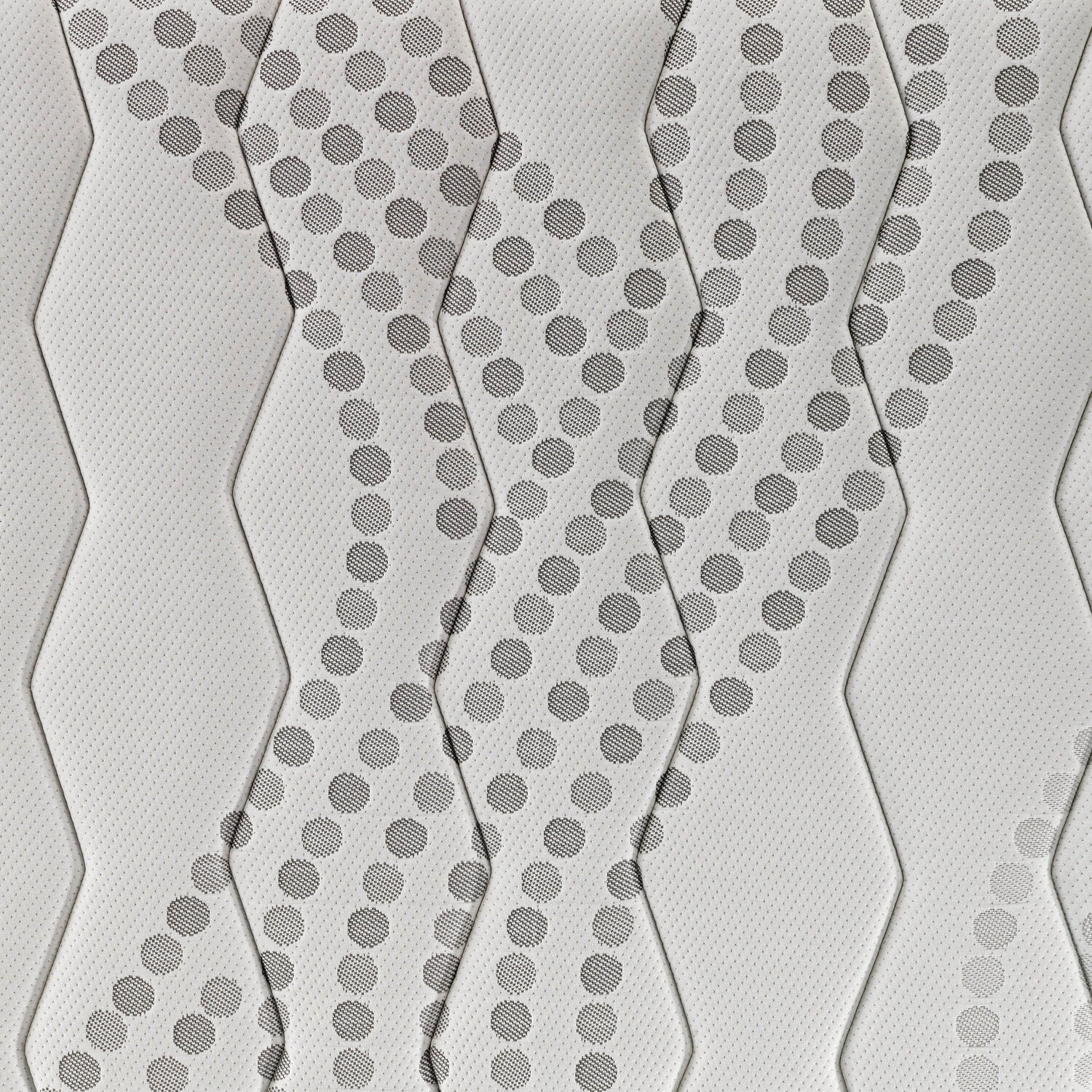 Textura blanca con patrón de zigzag de puntos y diamantes.