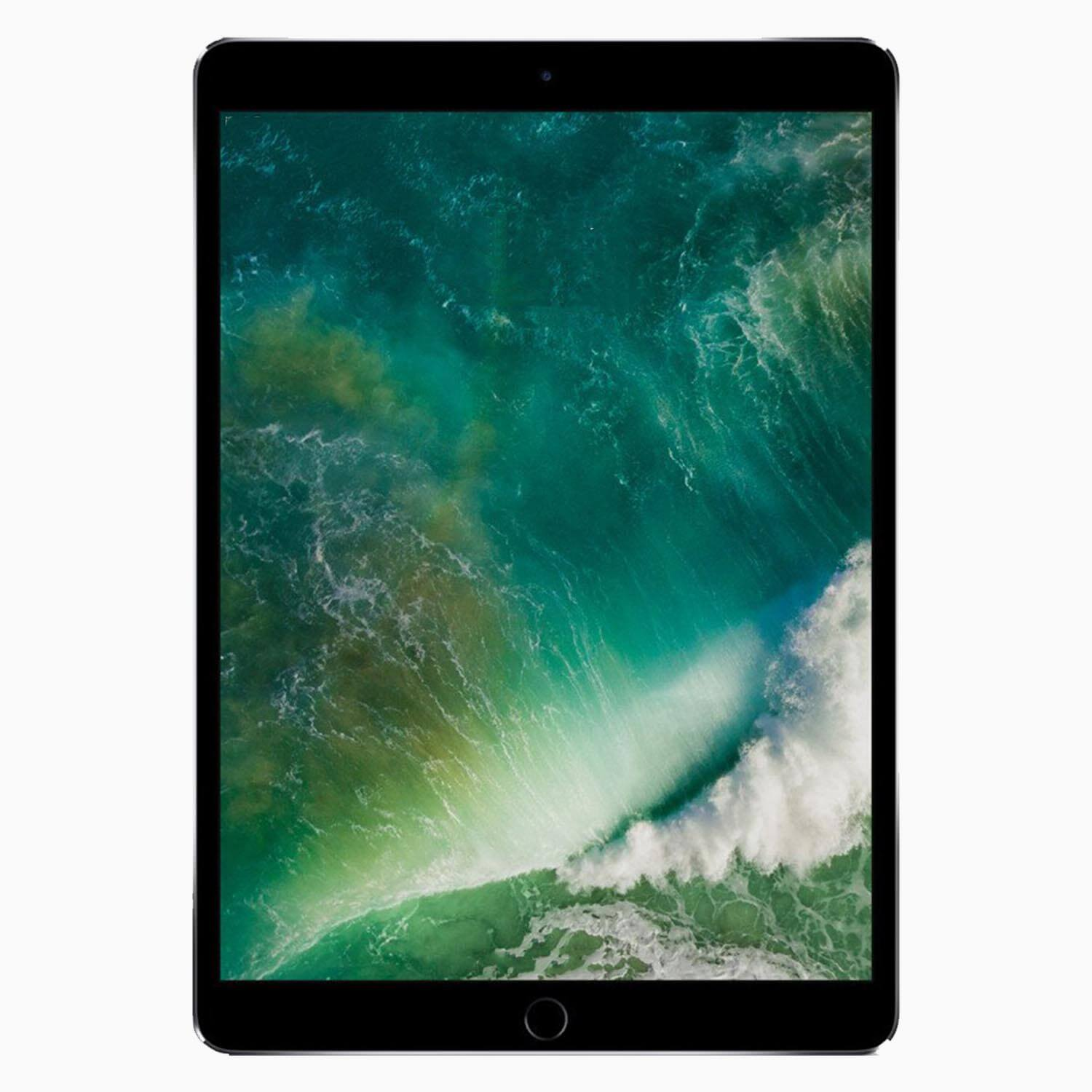 Une tablette noire affichant une image de vagues sur son écran.