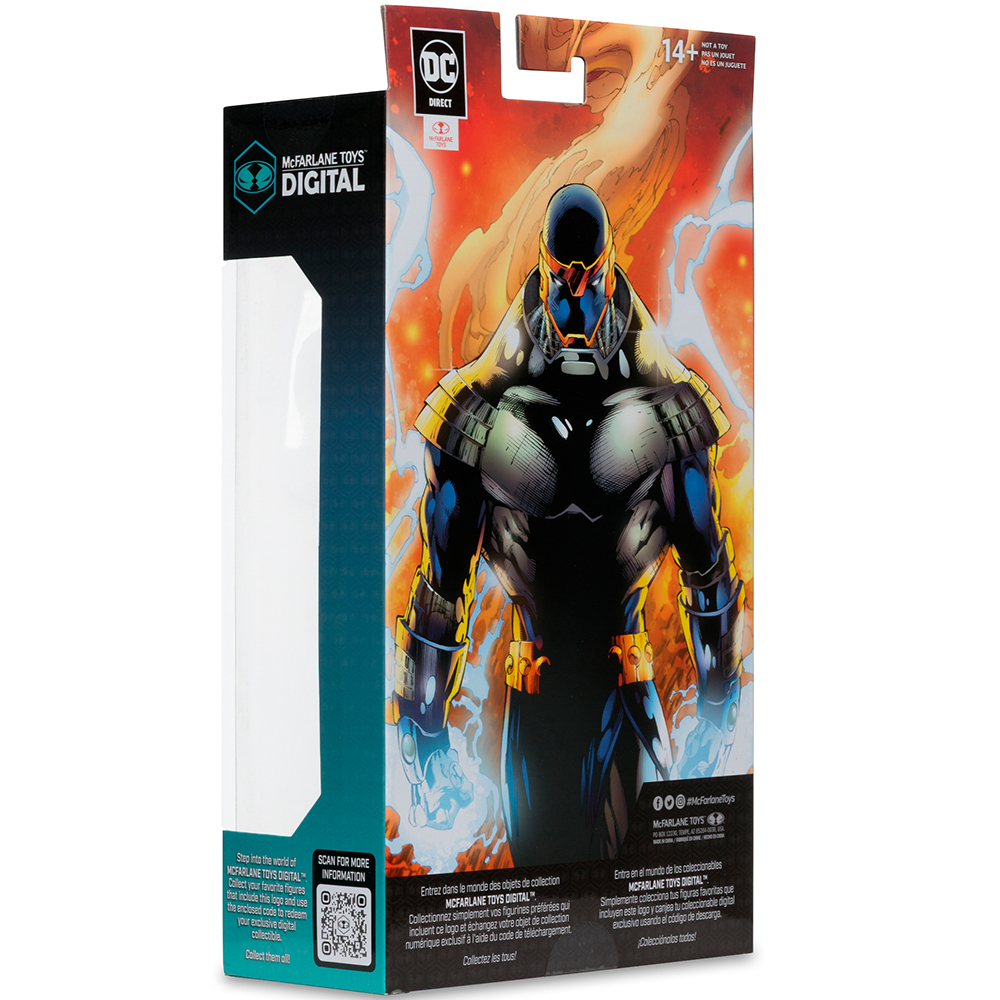 Confezione di action figure con un uomo in abito scuro e accenti arancioni.