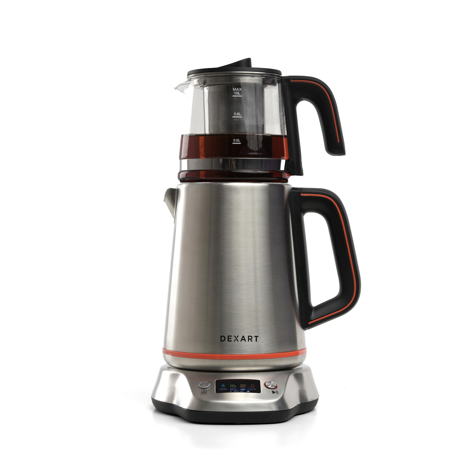 DEXART DX-1321-S PerfectTea Çelik Dijital Çay Makinesi Gri