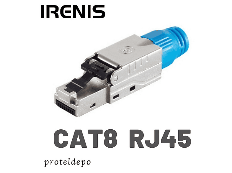 IRENIS RJ45 Aletsiz Montaj Tipi Cat8 - Cat7 Kablo Uyumlu Konnektör Gri