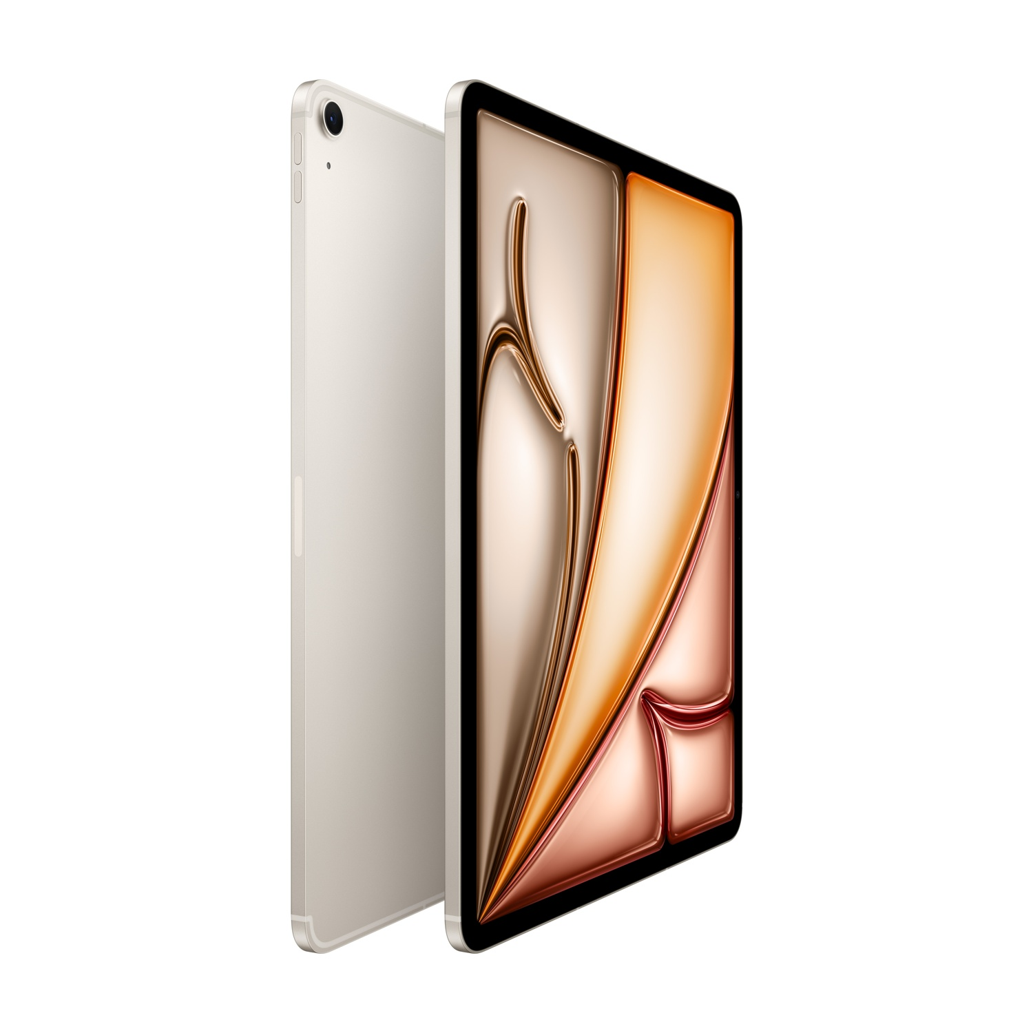 Ein silbernes Tablet mit Kamera auf der Rückseite, daneben ein zweites Tablet mit abstraktem Muster.