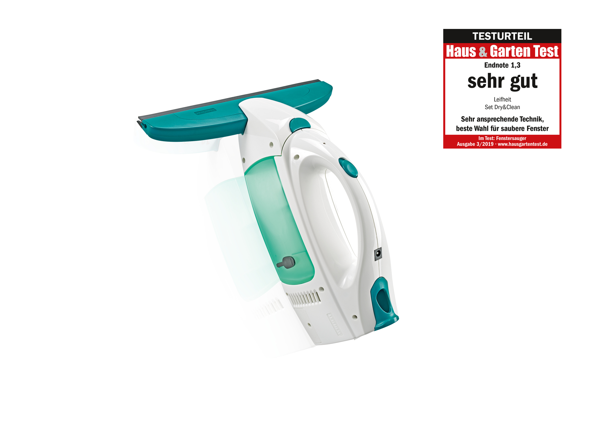 Biay i zielony odkurzacz do okien z ocen testow.