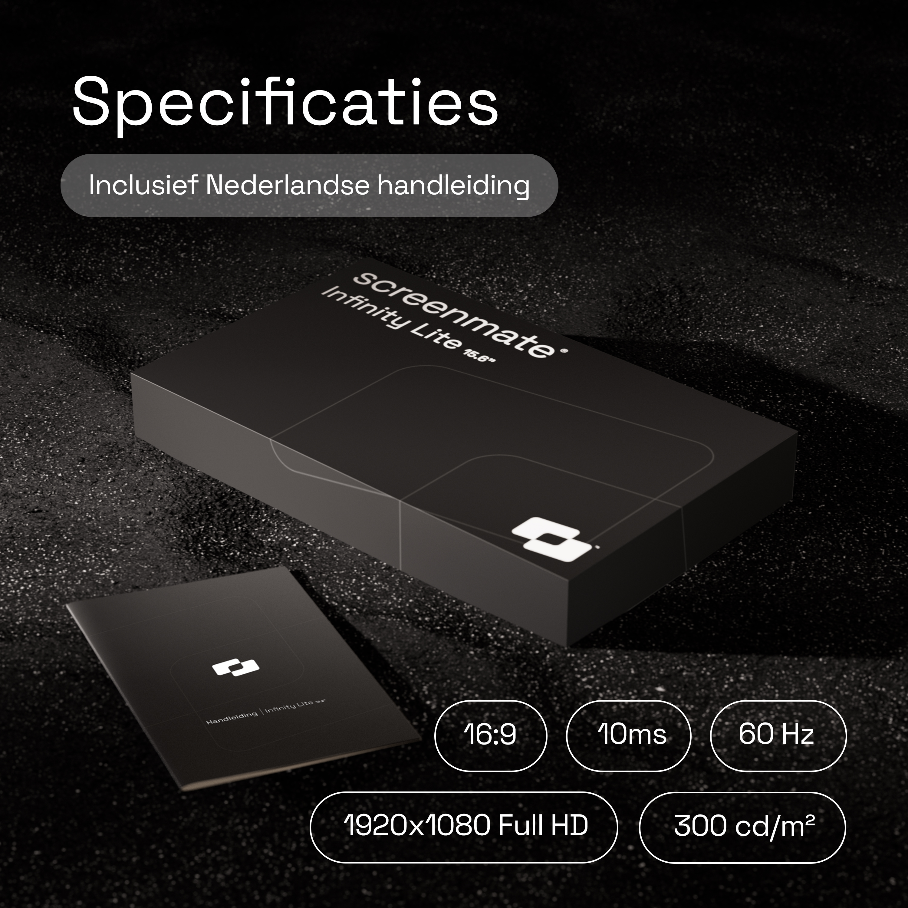 Screenmate Infinity Lite 15,6" specificaties: 16:9, 10ms, 60Hz, Full HD.
