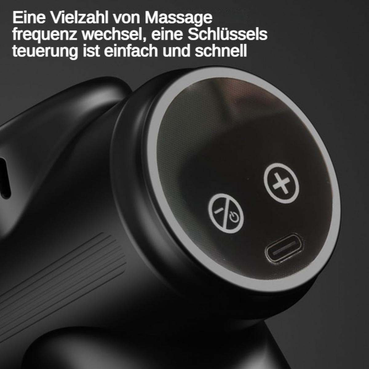 Nahaufnahme eines schwarzen Massagegeräts mit Bedienelementen.