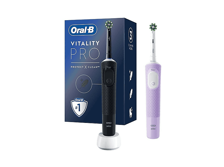 ORAL B Pro Vitality 2'li Şarj Edilebilir Diş Fırçası Siyah-Lila