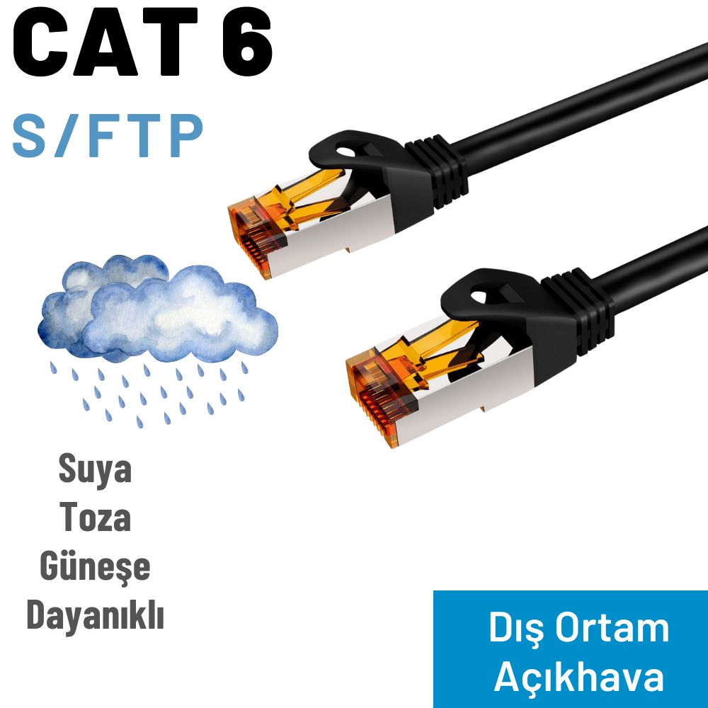 IRENIS CAT6 Dış Ortam S/FTP, Açıkhava Ethernet Network Kablosu Siyah